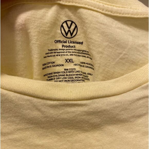 Volkswagen T Shirt Womens XXL Hippie Peace Yellow Rainbow Officially Licensed - Picture 3 of 4